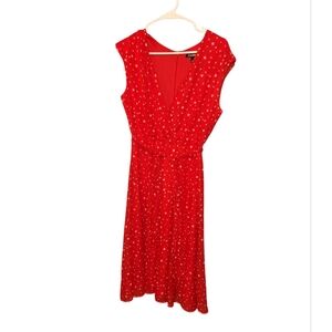 Dressbarn Roz&Ali Sleeveless Belted Red Dress Stars Lasdies 10 Ethereal Romantic